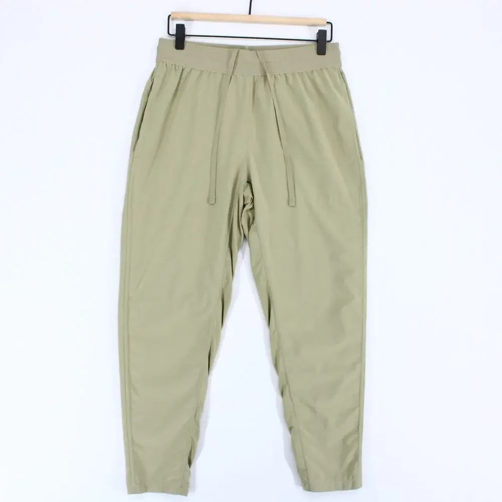 Nike Yoga Dri Fit Flex Pants Mens S Beige Tapered Drawstring Dri Fit Activewear